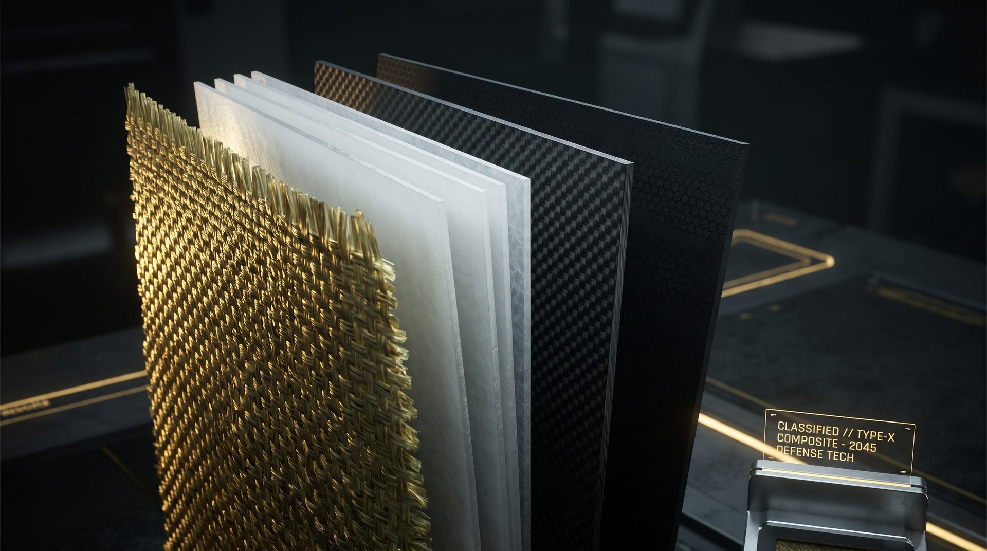 Close-up of advanced ballistic materials