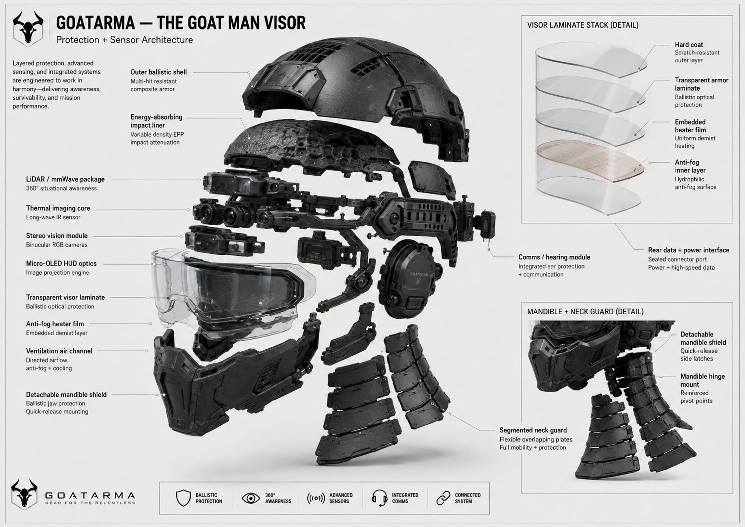 Visor exploded architecture